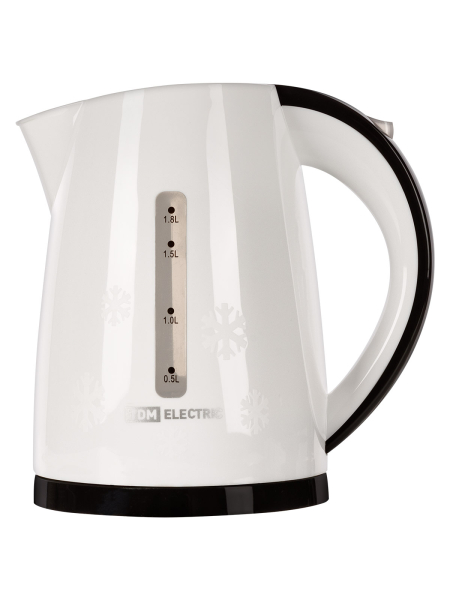 Электрический чайник "Астерия", пластик, окно уровня воды, 1,8 л, 1800 Вт, белый, TDM