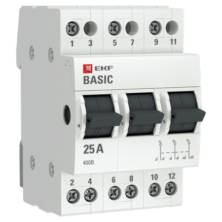 Переключатель трехпозиционный 3п 25А Basic EKF tps-3-25