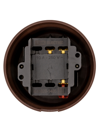 Выключатель поворотный проходной с ручкой (бантик) 10А коричневый «Виви» TDM