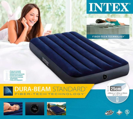 Кровать надувная Twin Classic Downy Bed 99х191х25см FB (64757) INTEX 6941057412443