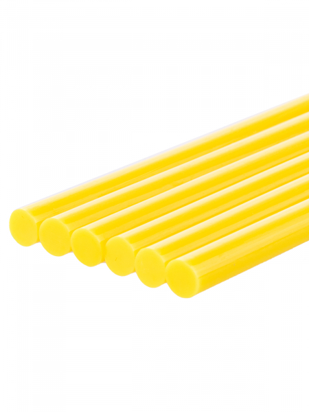 Клеевые стержни универсальные желтые, 7 мм x 100 мм, 6 шт, "Алмаз" TDM