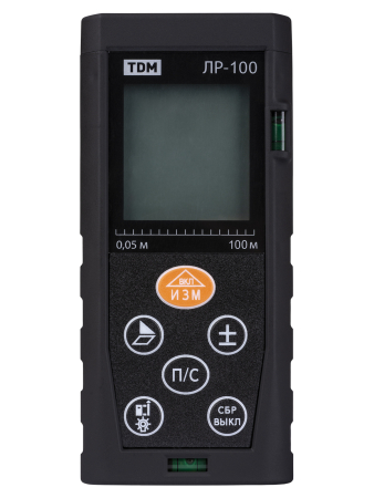 Лазерная рулетка ЛР-100, дальность 100 м, точность 2 мм, подсветка, IP54, 2хAAA, “Алмаз” TDM