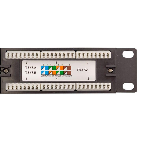 Патч-панель 19дюйм 1U кат.5E UTP неэкранир. 24 порта RJ45 110 IDC TERACOM EKF TRC-PPNL-5EUTP-1U24