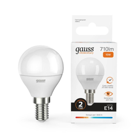 Лампа светодиодная Elementary Globe 10Вт E14 3000К Gauss 53110