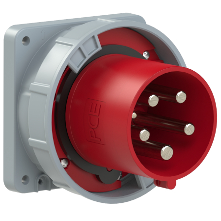 645-6 PCE Вилка встраиваемая 125А/400V/3P+N+E/IP67, фланец 120x120