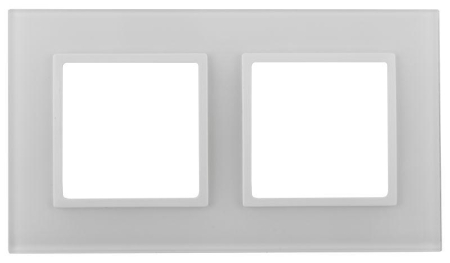 Рамка 2-м 14-5102-01 стекло Elegance бел.+бел. Эра Б0059168