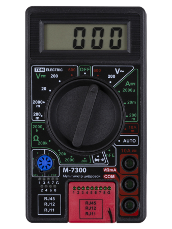Мультиметр цифровой серия "МастерЭлектрик" М-7300 (каб.тестер RJ-11,12,45) TDM