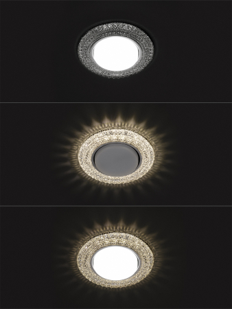 Светильник встраиваемый СВ 03-10 GX53 230В LED подсветка 5 Вт зеркальный/хром TDM
