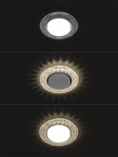 Светильник встраиваемый СВ 03-10 GX53 230В LED подсветка 5 Вт зеркальный/хром TDM