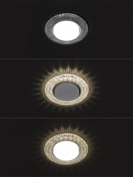 Светильник встраиваемый СВ 03-10 GX53 230В LED подсветка 5 Вт зеркальный/хром TDM