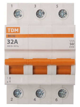 Выключатель нагрузки (мини-рубильник) ВН-32 3P 32A Home Use TDM