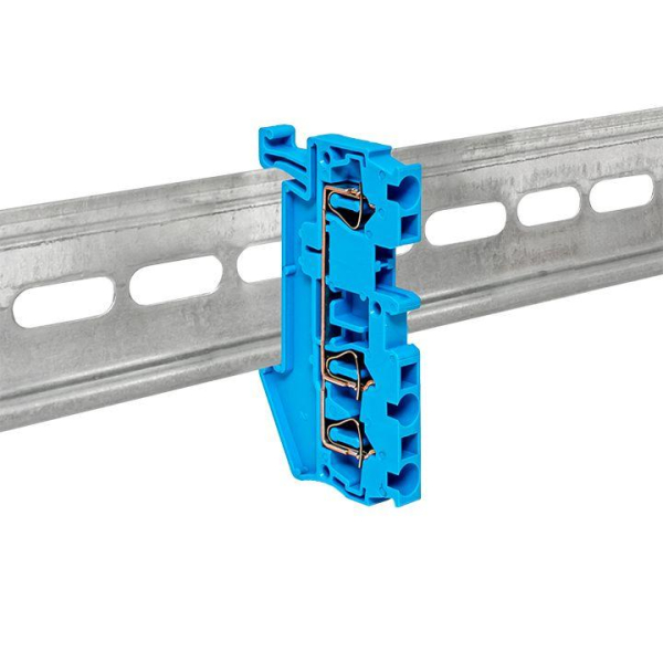 Колодка клеммная ST-2.5 31А 3 вывода пружинная син. EKF plc-st-2.5-3-blue