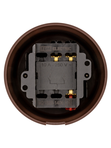 Выключатель поворотный 2-кл. с ручкой (бантик) 10А коричневый «Виви» TDM
