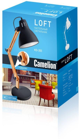 Светильник настольный KD-355 C01 230В 40Вт E27 бел. Camelion 14157