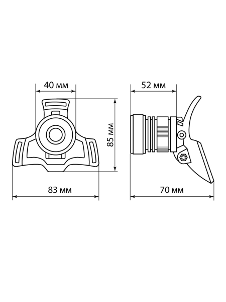 Фонарь «Налобный 12» аккум., 5 Вт CREE+3 Вт COB, Li-Ion 3,7 В 2x18650 2,4 А*ч, 650 лм, USB, TDM