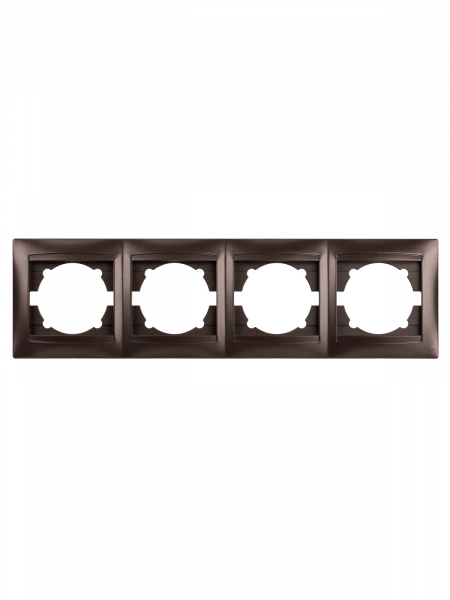 Рамка 4-х постовая горизонтальная шоколад "Лама" TDM