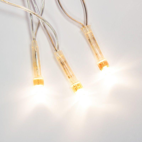 Гирлянда светодиодная универсальная 100LED тепл. бел. 10м провод прозр. с контроллером Neon-Night 303-063