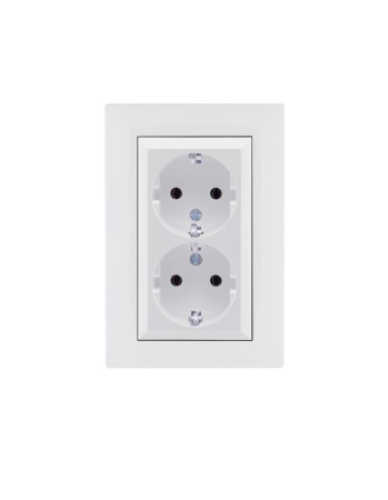 Розетка 2-я Karea RIZZ с заземл. бел. Makel 88001082
