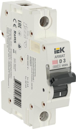 Выключатель автоматический модульный 1п D 3А M06N ARMAT IEK AR-M06N-1-D003