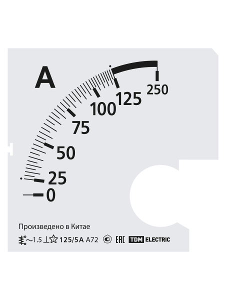 Шкала Ш72  125/5А-1,5 (для А72 Х/5А) TDM