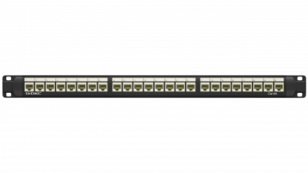 Патч-панель 19дюйм 1UCAT6А 24 модуля RJ45 неэкранированная DKC RN6APPU24