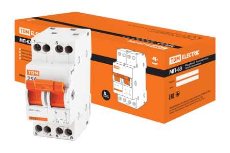 Модульный переключатель трехпозиционный МП-63 2P 25А TDM