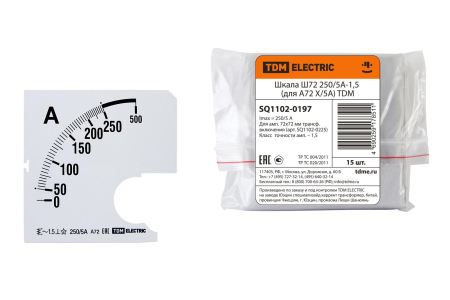 Шкала Ш72  250/5А-1,5 (для А72 Х/5А) TDM