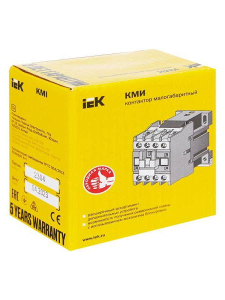 Контактор КМИ-10910 9А 230В/АС3 1НО IEK KKM11-009-230-10