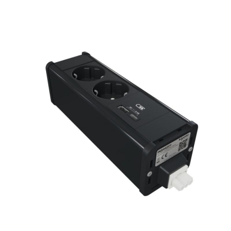 Блок Unica System+ 2хРозетка (2К+З) и 2хUSB A/C антрацит SchE INS44221