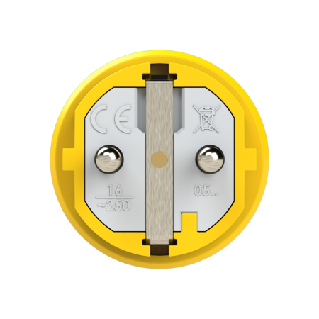 0511-es PCE Вилка кабельная 16A/250V/2P+E/IP54 корпус желтый, маркер черный