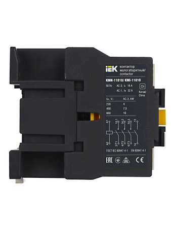 Контактор КМИ-11810 18А 24В/АС3 1НО IEK KKM11-018-024-10
