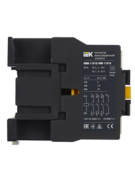 Контактор КМИ-11810 18А 24В/АС3 1НО IEK KKM11-018-024-10