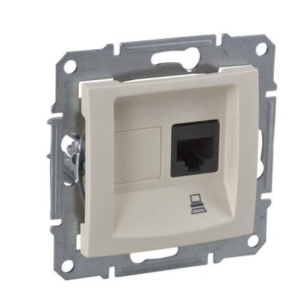 Механизм розетки комп. 1-м СП Sedna RJ45 кат. 5e беж. SchE SDN4300147