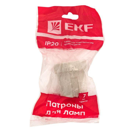 Патрон керамический E27 (инд. пакет) EKF LHCe-E27-p
