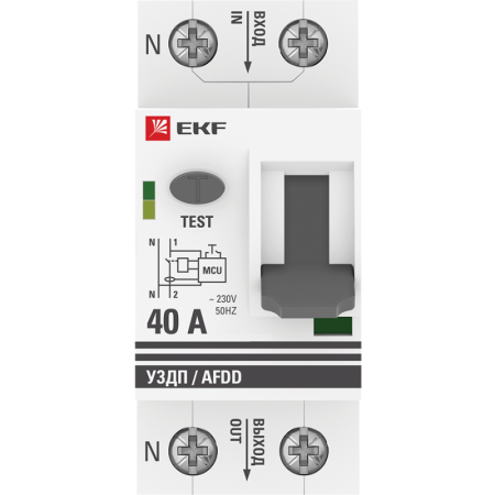 Устройство защиты от дугового пробоя (УЗДП) 1P+N 40А PROxima EKF afdd-2-40-pro