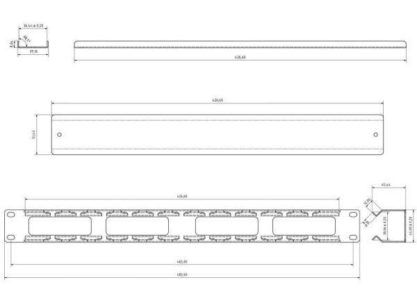 Организатор CM-1U-ML-COV кабельный с метал. кольцами и крышкой 19дюйм 1U Hyperline 16489