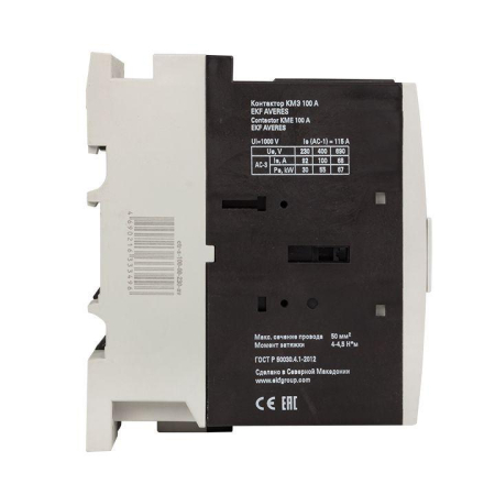 Контактор КМЭ 100А кат. 230В AC AVERES EKF ctr-s-100-00-230-av