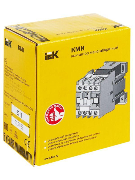 Контактор КМИ-11810 18А 24В/АС3 1НО IEK KKM11-018-024-10