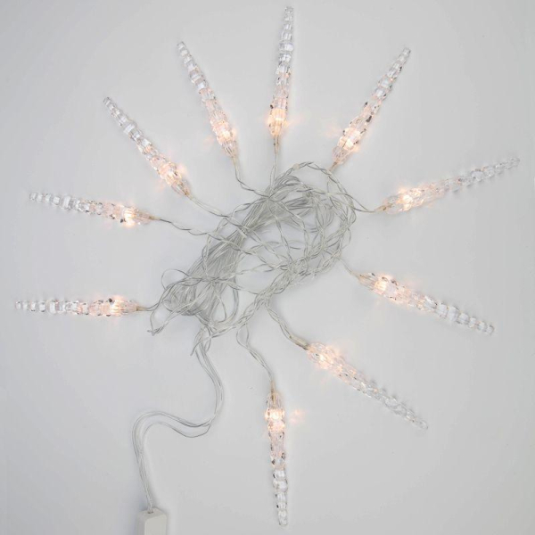 Гирлянда "Айсикл" (бахрома) "Сосульки" 1.5х0.25м LED тепл. бел. провод прозр. Neon-Night 303-067