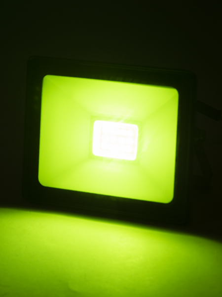 Прожектор светодиодный СДО-04-020Н-З (зелёный свет) 20 Вт, IP65, черный, Народный