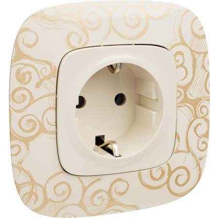 Розетка 1-м СП Valena Allure 16А IP2X 250В 2P+E безвинт. клеммы с лицев. панелью механизм сл. кость Leg 753821