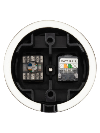 Розетка телефонная RJ11 + компьютерная RJ45 черная «Болонь» TDM