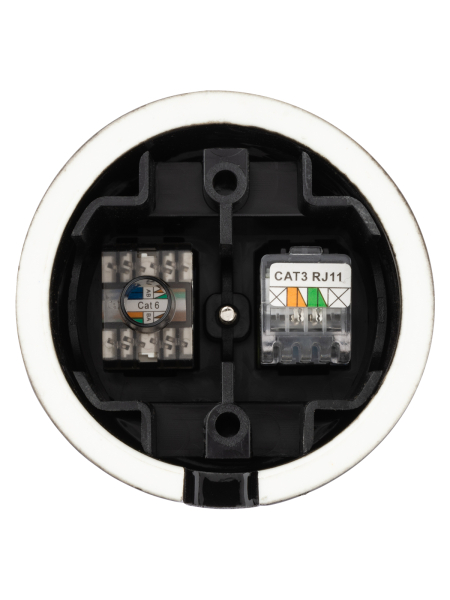 Розетка телефонная RJ11 + компьютерная RJ45 черная «Болонь» TDM