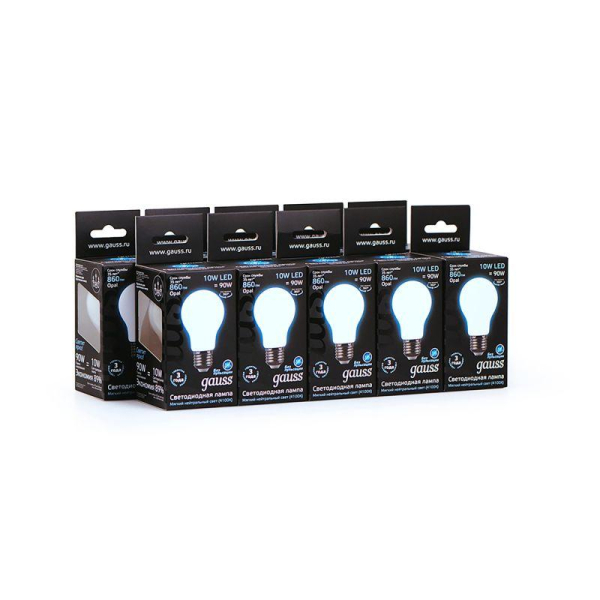 Лампа светодиодная филаментная Black Filament 10Вт A60 грушевидная матовая 4100К нейтр. бел. E27 860лм GAUSS 102202210