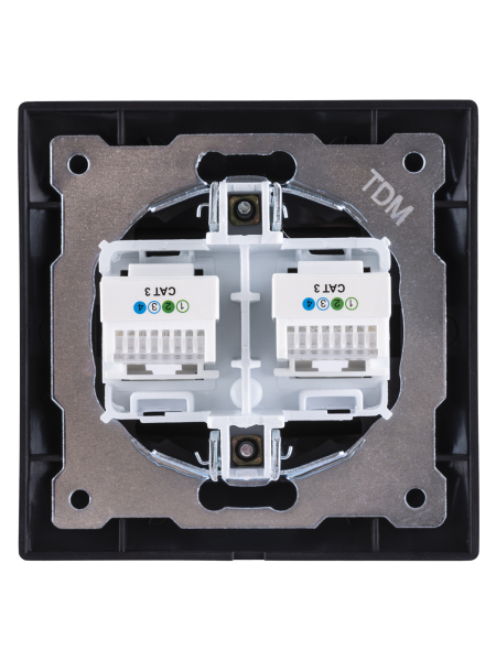 Розетка двойная телефонная RJ11 графит "Лама" TDM