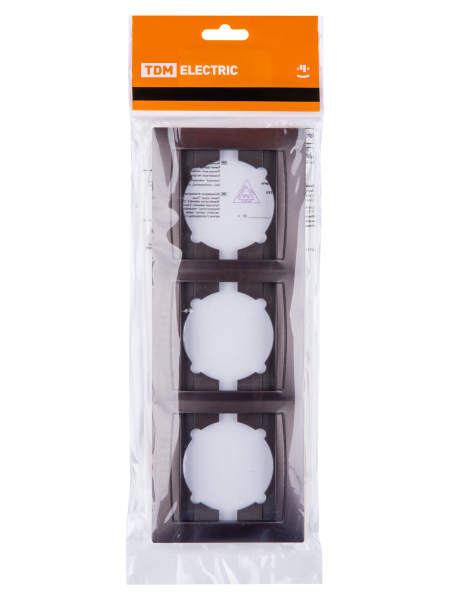 Рамка 3-х постовая горизонтальная шоколад "Лама" TDM