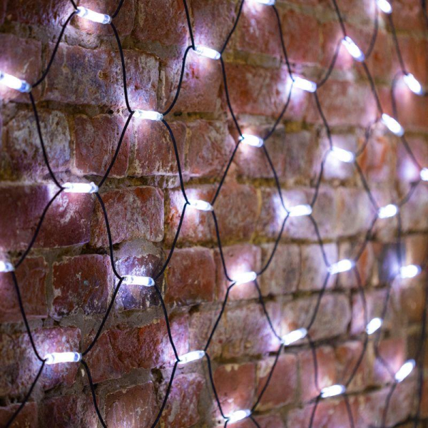 Гирлянда светодиодная "Сеть" 2х4м 560LED бел. 50Вт 220-240В IP67 провод каучук черн. Neon-Night 217-135