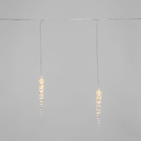 Гирлянда "Айсикл" (бахрома) "Сосульки" 1.5х0.25м LED тепл. бел. провод прозр. Neon-Night 303-067