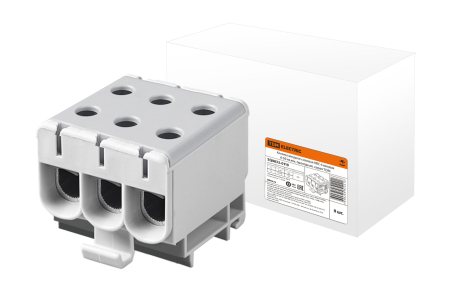Клемма вводная силовая КВС 6 вводов 6-50 кв.мм. проходная, серая TDM