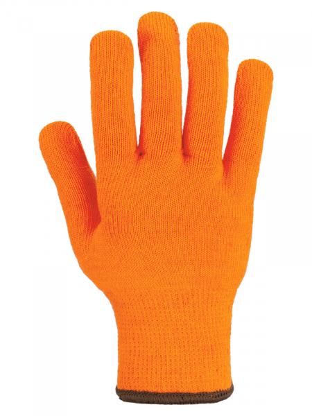 Перчатки плотной вязки акрил с ПВХ, "Точка", оранжевые, 9, 10 кл., 77-80 г, 1 пара, TDM